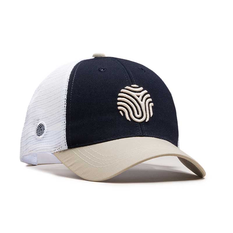 GORRA TRUCKER IDENTIDAD - AZUL MARINO CON BEIGE CLARO