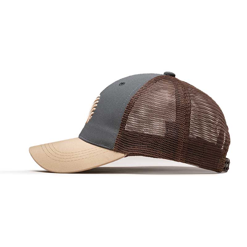 GORRA TRUCKER IDENTIDAD - GRIS CON CAFÉ