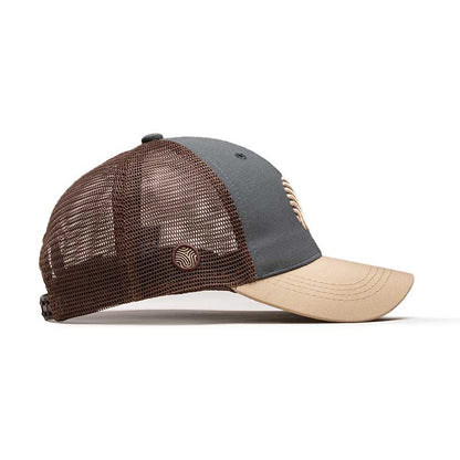 GORRA TRUCKER IDENTIDAD - GRIS CON CAFÉ