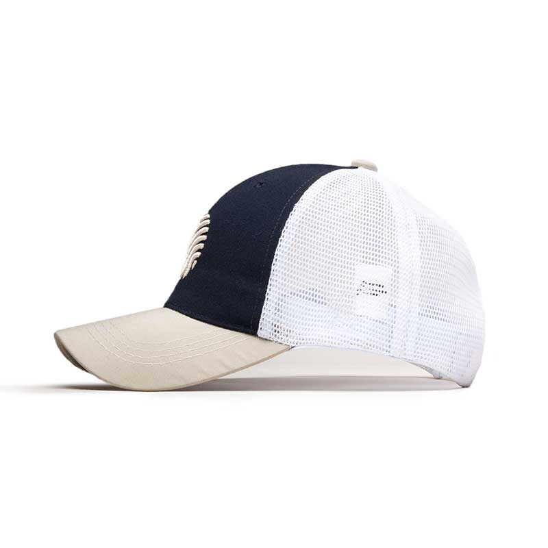 GORRA TRUCKER IDENTIDAD - AZUL MARINO CON BEIGE CLARO