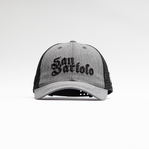GORRA HERMANDAD - GRIS CON NEGRO Y MORADO ABAJO