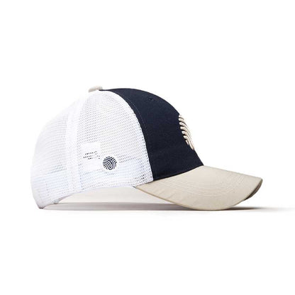 GORRA TRUCKER IDENTIDAD - AZUL MARINO CON BEIGE CLARO