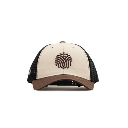GORRA TRUCKER IDENTIDAD - CREMA CON CAFÉ QUEMADO
